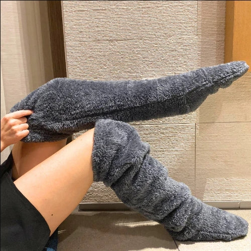 Plush Leg Socks Slippers