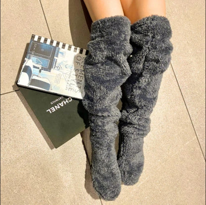 Plush Leg Socks Slippers